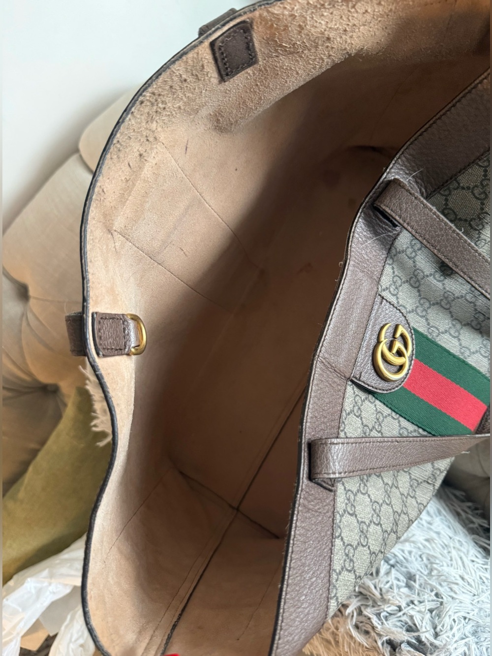 Gucci Beige GG Supreme Tote Large - Picture 6 of 16
